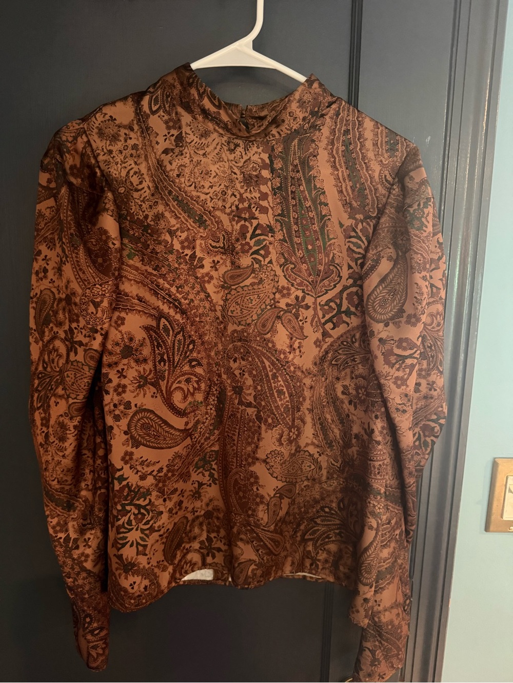 H&M Brown Paisley Blouse
